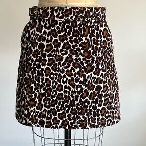 J. Crew leopard print corduroy skirt